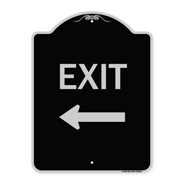 Signmission Exit With Left Arrow 2 Heavy-Gauge Aluminum Architectural Sign, 24" H, 18" L, BS-1824-24049 A-DES-BS-1824-24049 - main